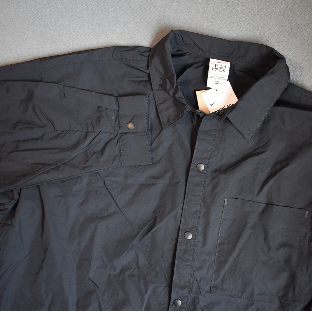 Nike Sportswear Tech Pack Mens Woven Long-Sleeve Shirt X-Large Oversized Black